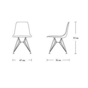 Cadeira Eames Polipropileno Laranja Base Madeira - 14912