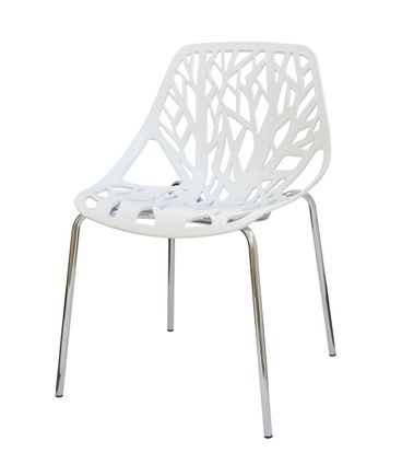 Cadeira Planta Branca Base Cromada - 15106