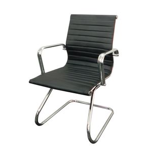 Poltrona Eames Esteirinha Fixa Preta Base Cromada - 15122