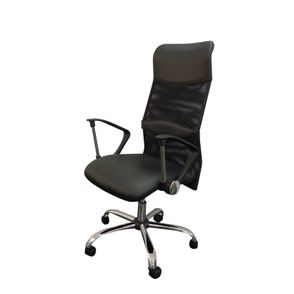 Poltrona Tela Mesh Alta Preta Base Cromada - 15204