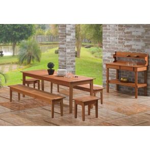 Mesa Para Churrasqueira Cor Stain Jatoba 2,20m - 16757