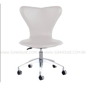 Cadeira Jacobsen Alumino Polido Branco - 12408