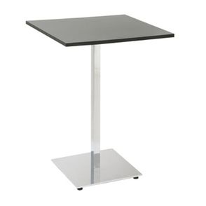Mesa Tina Um Cromada Base Quadrada Tampo Madeira - 17456