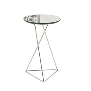 Mesa Lateral Pepa Tampo Espelhado Base Cromada - 17464