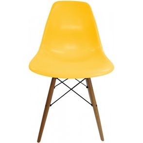 Cadeira Eames Polipropileno Amarelo Base Madeira - 14911