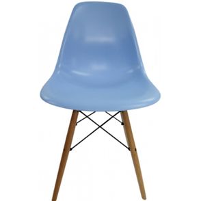 Cadeira Eames Polipropileno Azul Claro Base Madeira - 14913
