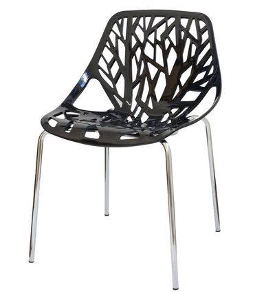 Cadeira Planta Preta Base Cromada -- 15108