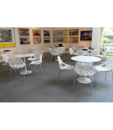 Cadeira Planta Branca Base Cromada - 15106