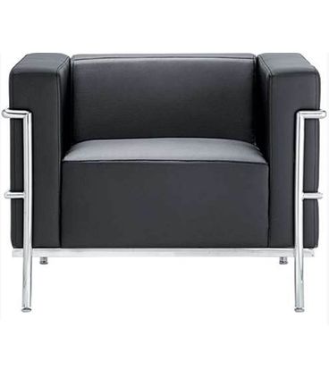 Sofa Le Corbusier 1 Lugar Cor Preto - 11415
