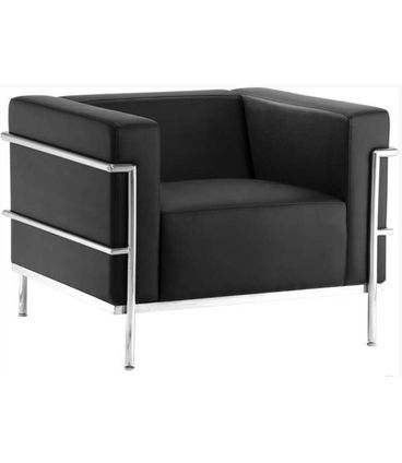 Sofa Le Corbusier 1 Lugar Cor Preto - 11415