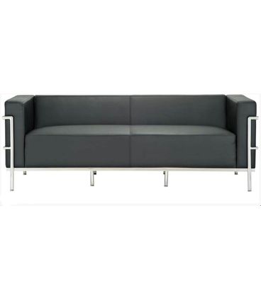 Sofa Le Corbusier 3 Lugares Cor Preto - 11419
