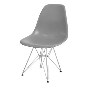 Cadeira Eames Polipropileno Cinza Cromada - 24129