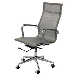 Cadeira Eames Telinha Alta Cinza Cromada - 24735