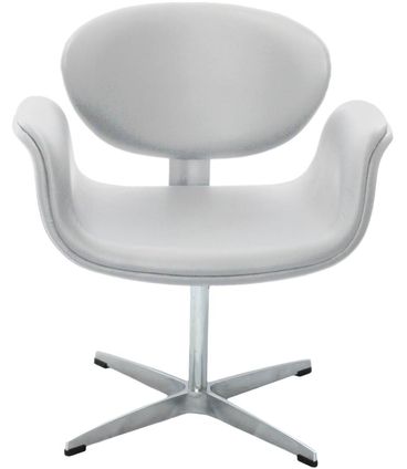 Poltrona Tulipa Branca Base 4 Pontas Aluminio - 24511