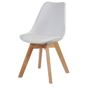 Cadeira Leda Eames PP Base Madeira Cor Branca - 26355