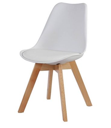 Cadeira Leda Eames PP Base Madeira Cor Branca - 26355