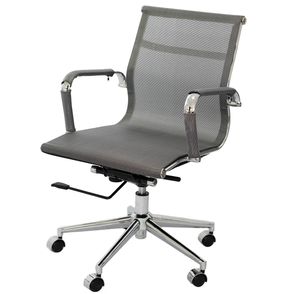 Cadeira Eames Telinha Baixa Cinza Cromada - 21919