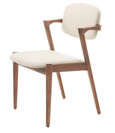 Cadeira Greta Madeira Seringueira Linho Cor Bege - 28670