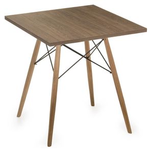 Mesa Eames 60 cm Tampo Quadrado Imbuia Base Madeira Clara - 28715