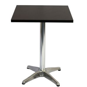 Mesa Nebraska 80 cm Tampo Preto Quadrada Base em Aluminio - 28744