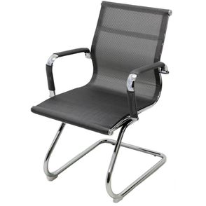 Cadeira Eames Telinha Fixa Cinza Cromada - 29079
