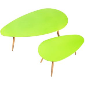 Mesa Kit Ravena 2 Pecas em MDF Cor Verde - 29710