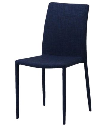 Cadeira Indonesia Estofada Tecido Sintetico Azul - 30743