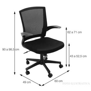 Cadeira Office Flex Com Encosto em Tela  -  25906