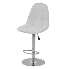 Banqueta Eiffel Botone Base Cromada Cor Branco - 31653