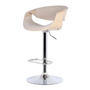 Banqueta Nicole Tecido Linho Base Disco Cor Cru - 31681