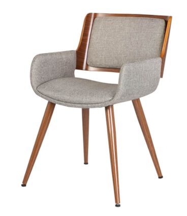 Cadeira Sonia Linho Marrom Mescla Base Madeira - 31696