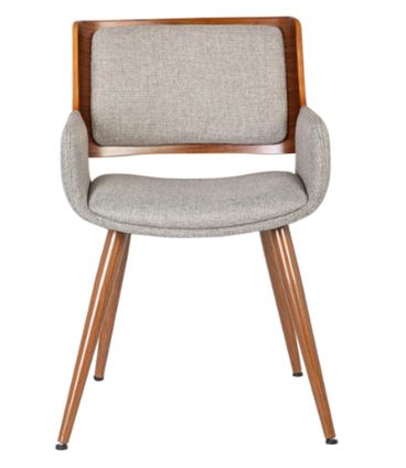 Cadeira Sonia Linho Marrom Mescla Base Madeira - 31696