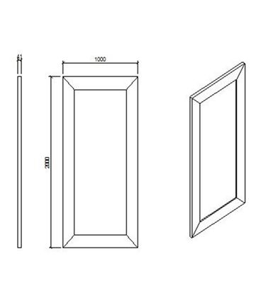 Espelho Logan com Moldura Off White Brilho 2,00 MT - 32398