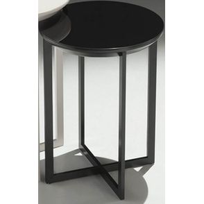 Mesa Apoio Gianni Redonda Preto Acetinado 54 cm - 32581