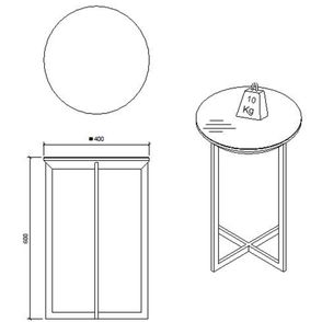 Mesa Apoio Gianni Redonda Branco Acetinado 60 cm - 32582