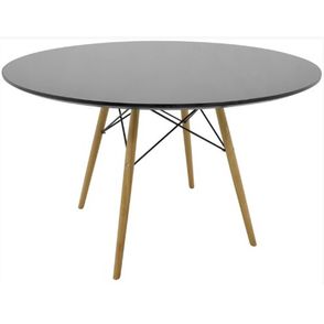 Mesa Eiffel Base Madeira Tampo em MDF Laca Preto - 21043