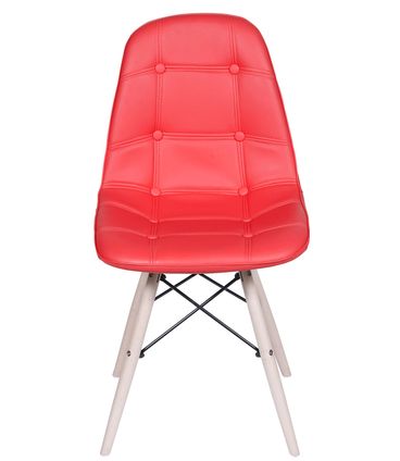 Cadeira Eames Botone Vermelho Base Madeira - 32075