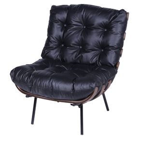 Poltrona Costela Courissimo Preto Base de Ferro - 34161