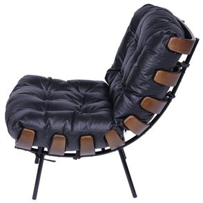 Poltrona Costela Courissimo Preto Base de Ferro - 34161