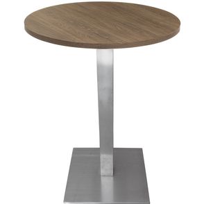 Mesa Colorado 60 cm Tampo Redondo Imbuia Base Inox - 34383