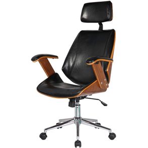 Cadeira Office Lisboa PU Preto Base Cromada - 33478