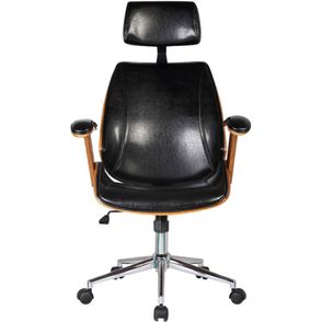 Cadeira Office Lisboa PU Preto Base Cromada - 33478
