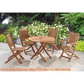 Mesa Dobravel Redonda Primavera Stain Canela  90 cm - 34758