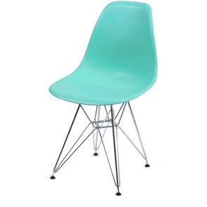 Cadeira Eames Polipropileno Verde Tifanny Cromada - 35834