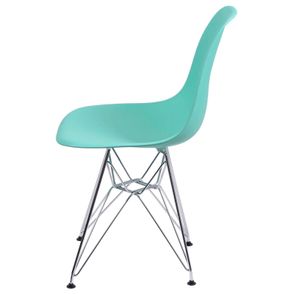 Cadeira Eames Polipropileno Verde Tifanny Cromada - 35834
