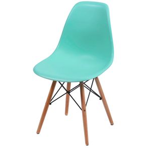 Cadeira Eames Polipropileno Verde Tifanny Base Madeira - 35819