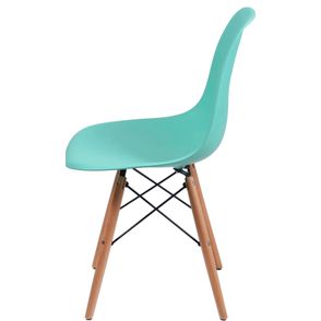 Cadeira Eames Polipropileno Verde Tifanny Base Madeira - 35819