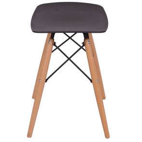 Banqueta Eames Baixo Preto Base Madeira - 33761