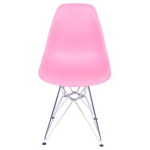 Cadeira Eames Polipropileno Rosa Pink Cromada - 36752