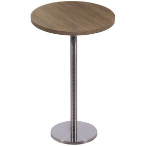 Mesa Bistro Georgia 70 cm Tampo Imbuia Redondo Base Inox - 37640